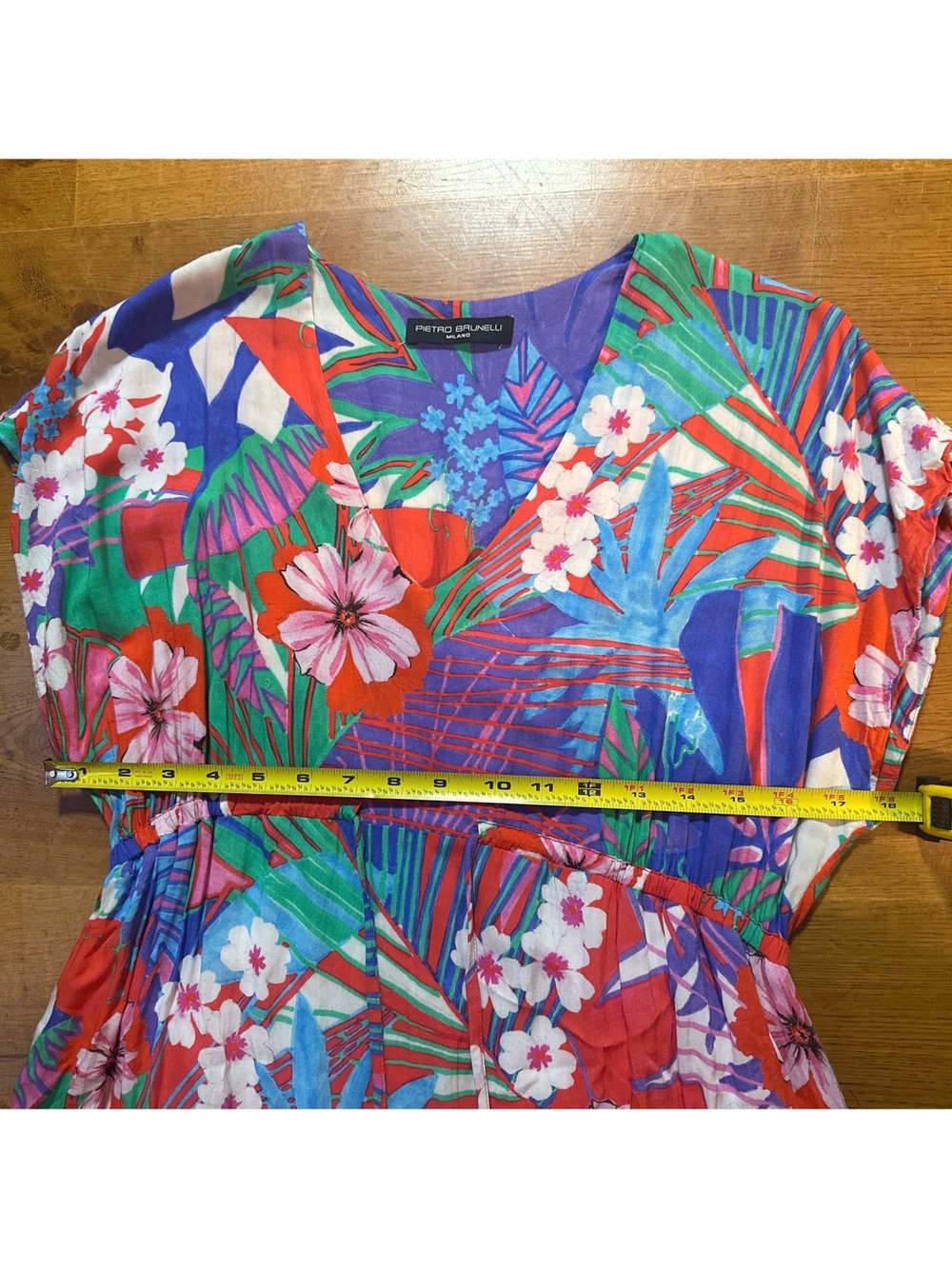 Pietro Brunelli Milano Viscose Floral V-Neck Maternity Maxi Dress Size Medium - Picture 8 of 11